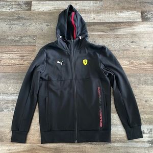 Scuderia Ferrari Race Men's Hooded Sweat Jacket Small Black Never Worn